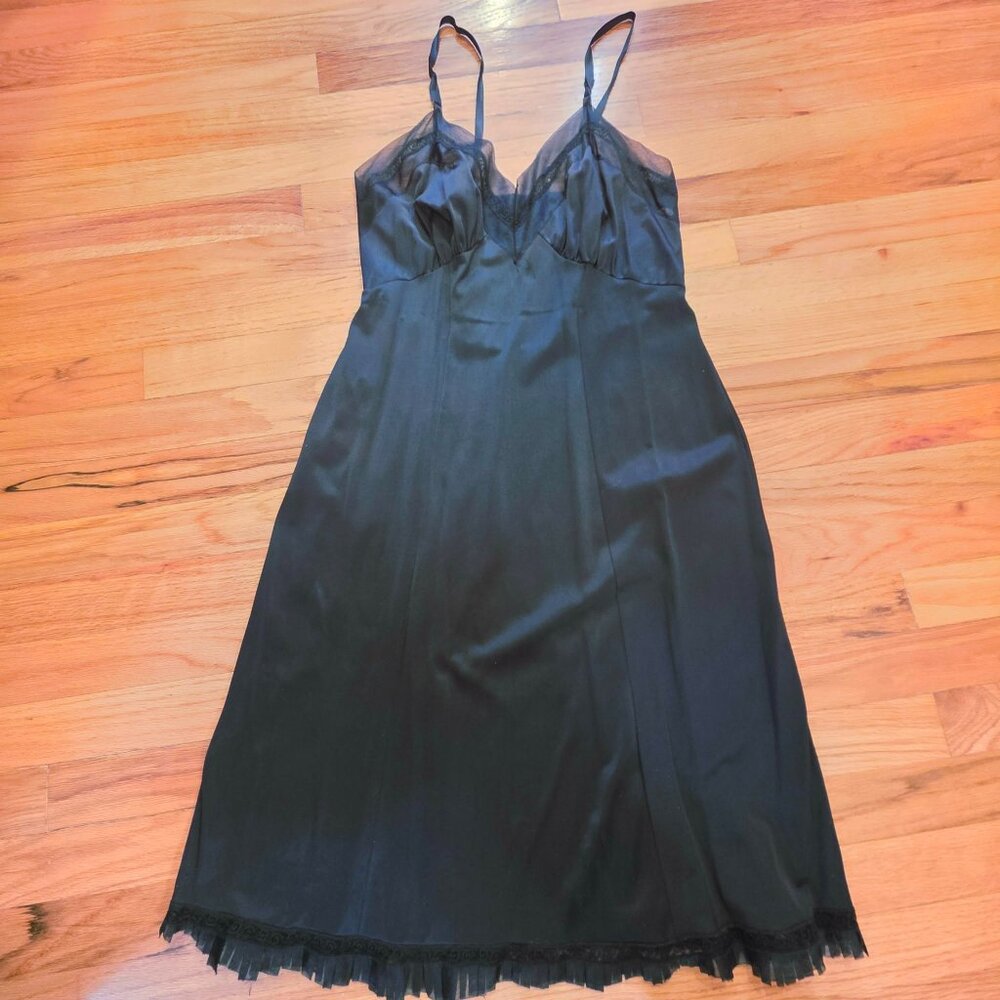 Seamprufe Black Nylon & Sheer Slip 36